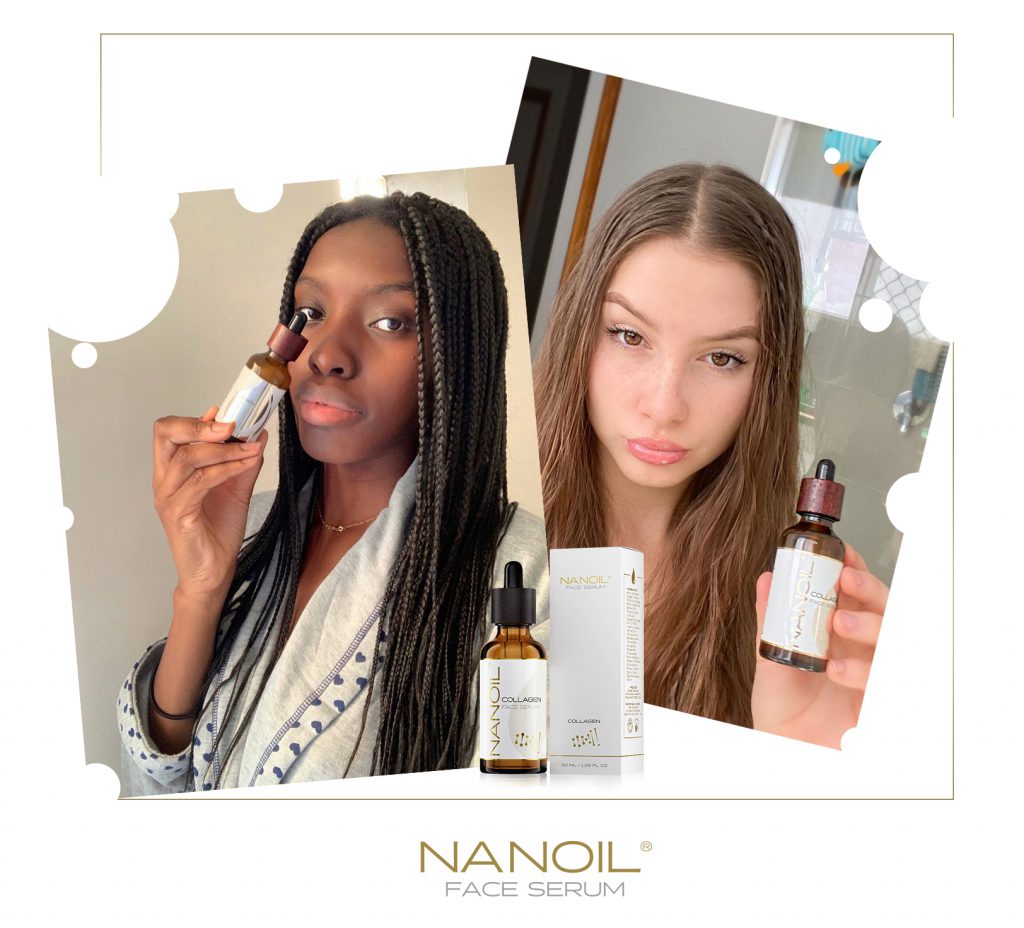 women using collagen serum